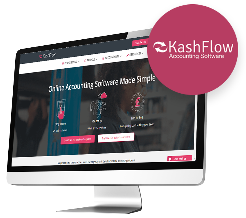 KashFlow Accounting website on desktop screen blog