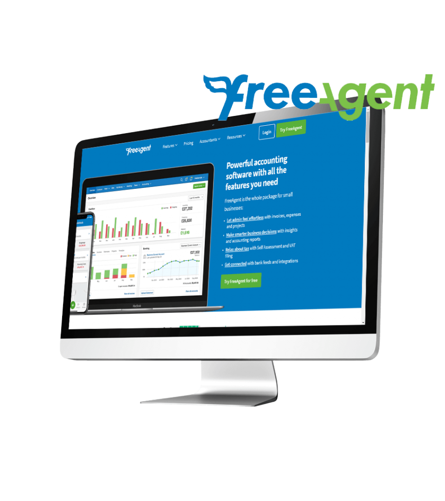 FreeAgent Accounting website on mobile screen