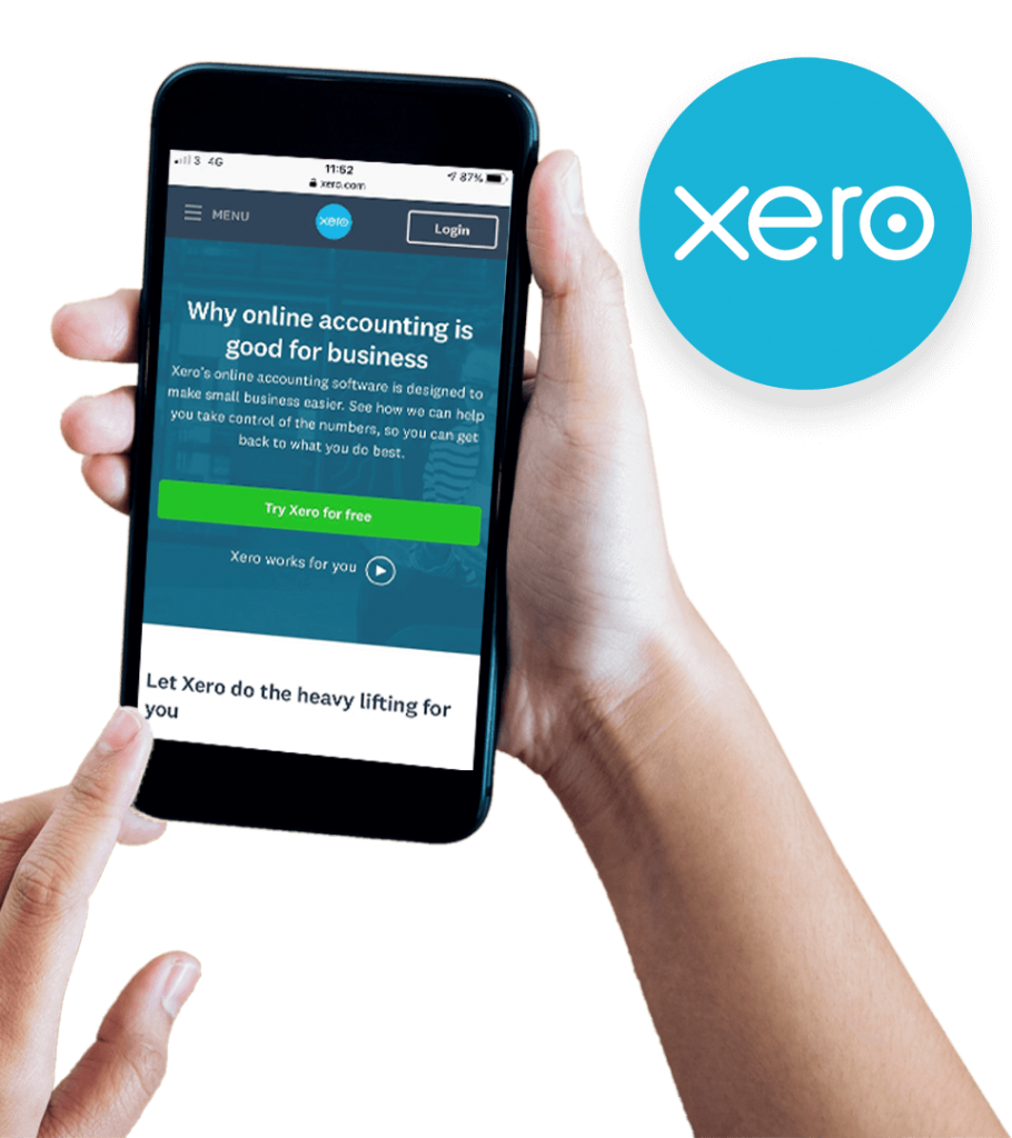 Xero Accounting website on mobile screen